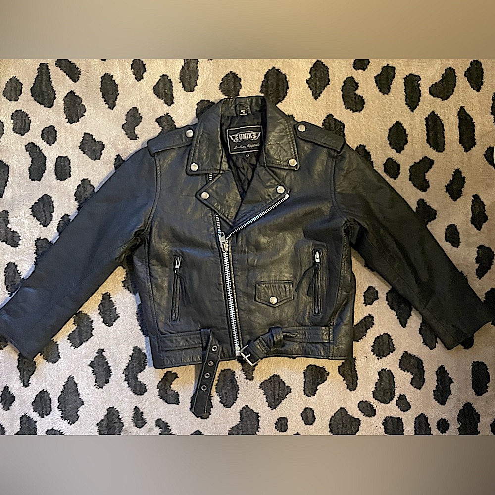 Women’s XS to XXS or kids 12 Leather Vintage Moto/Biker Jacket